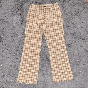 Plaid Straight Leg Pants